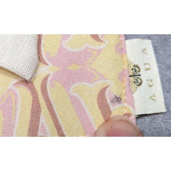 Agua by Agua Bendita Pink And Yellow Monogram Canvas Clutch - Picture 6 of 8